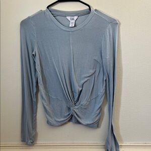 Athleta Girl Sky Blue Twist Front Long Sleeve Top